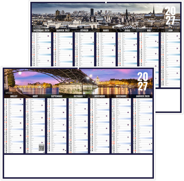 Calendrier bancaire publicitaire Liberté Île-de-France 2027