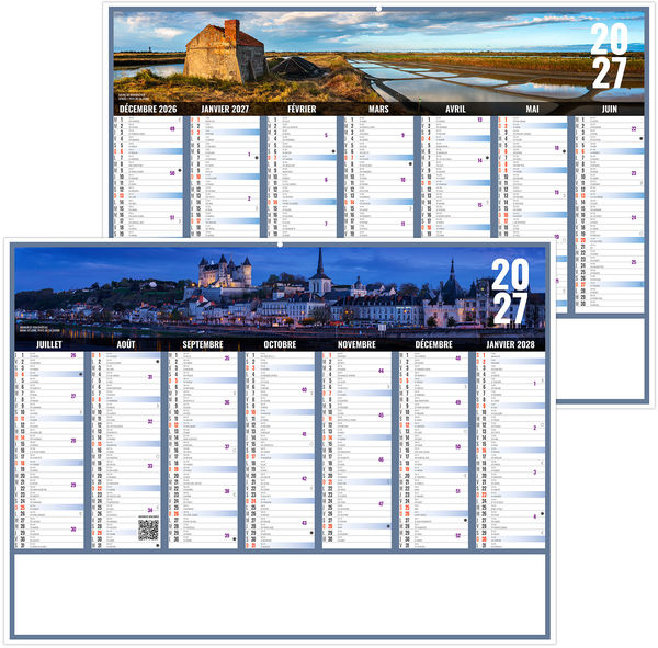 Calendrier bancaire publicitaire Liberté Pays-de-Loire 2027
