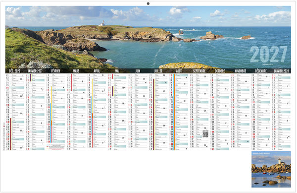 Calendrier bancaire publicitaire Libre Choix Breton 2027