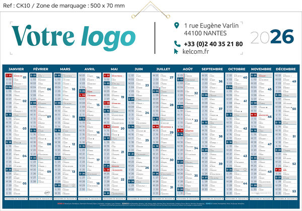 Calendrier bancaire, Classique Maxi