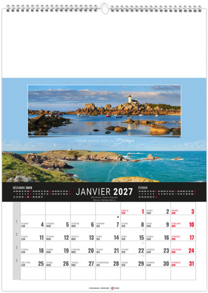 Calendrier illustré personnalisable Étendu 2027