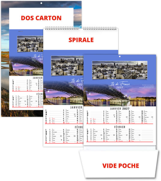 Calendrier illustré personnalisé En France 2027