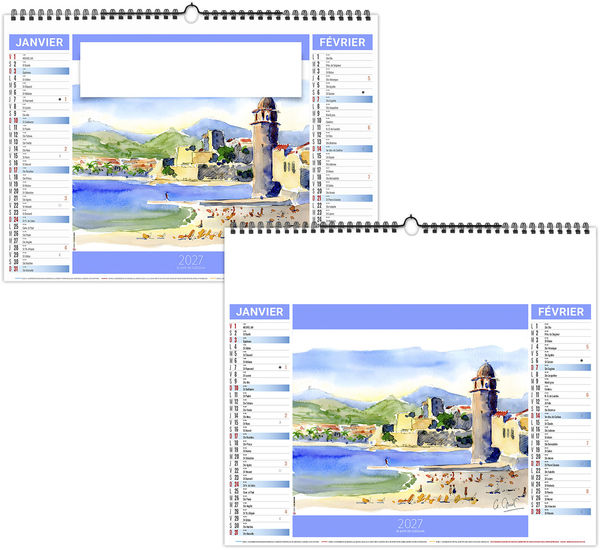 Calendrier illustré personnalisé Provence 2027