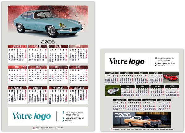 Calendrier mag design car 2026