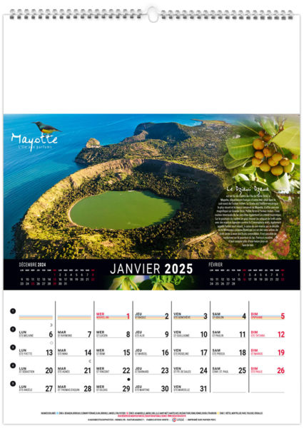 Calendrier mural mayotte 2026