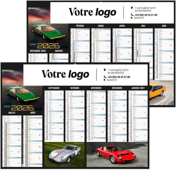 Calendrier personnalisable bolides 2026