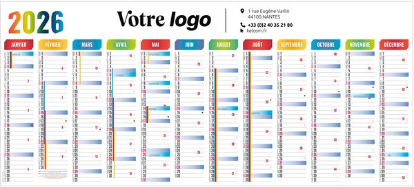 Calendrier personnalisable effaçable géant 2026