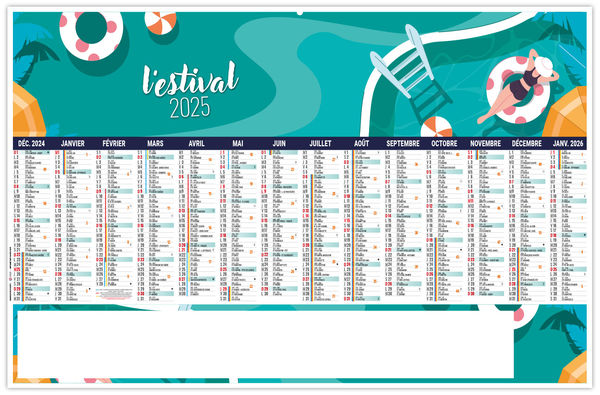 Calendrier personnalisable l'estival 2026