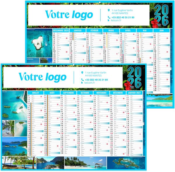 Calendrier personnalisable exotic 2026