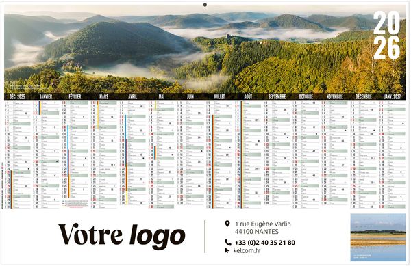 Calendrier personnalisable libre choix alsacien 2026