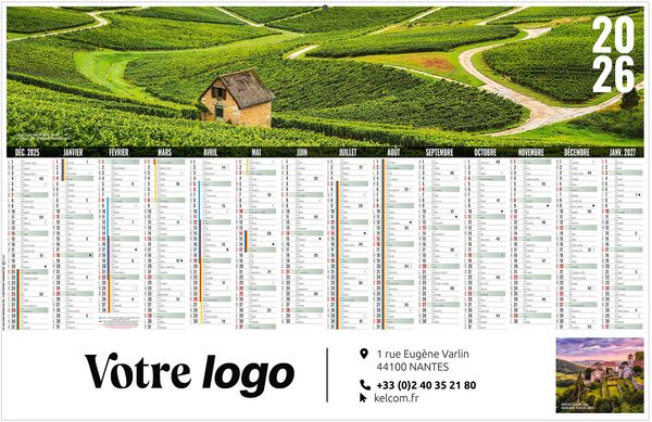 Calendrier personnalisable libre choix jurassien 2026