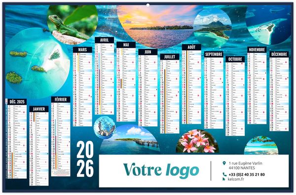 Calendrier personnalisable planète 2026