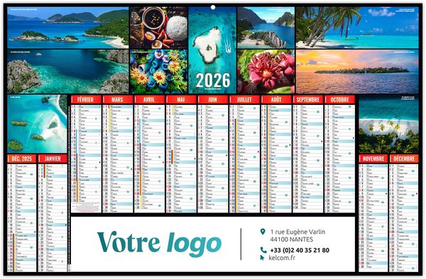 Calendrier personnalisé atolls 2026