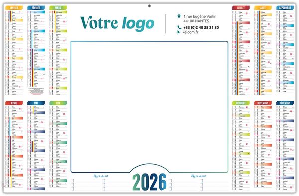 Calendrier personnalisé effaçable l'effaçable 2026