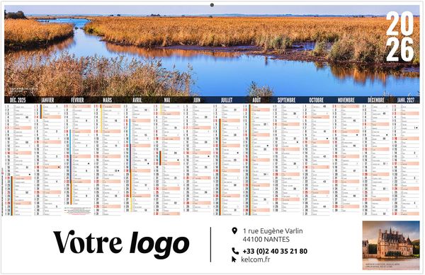 Calendrier personnalisé libre choix ligérien 2026