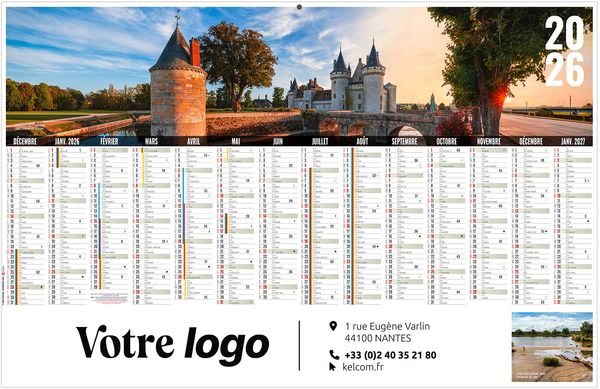 Calendrier personnalisé libre choix val de loire 2026