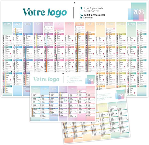 Calendrier personnalisé  pastel 2026