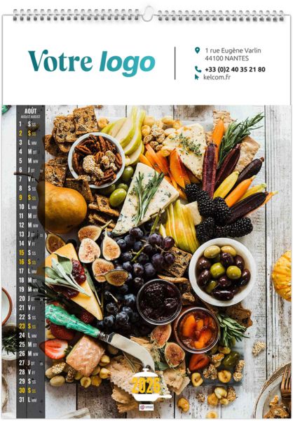 Calendrier publicitaire couleurs cuisine 2026