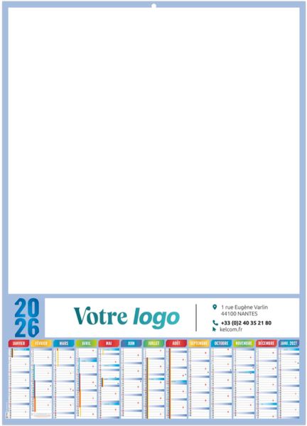 Calendrier entreprise XXL effaçable ardoise 2026
