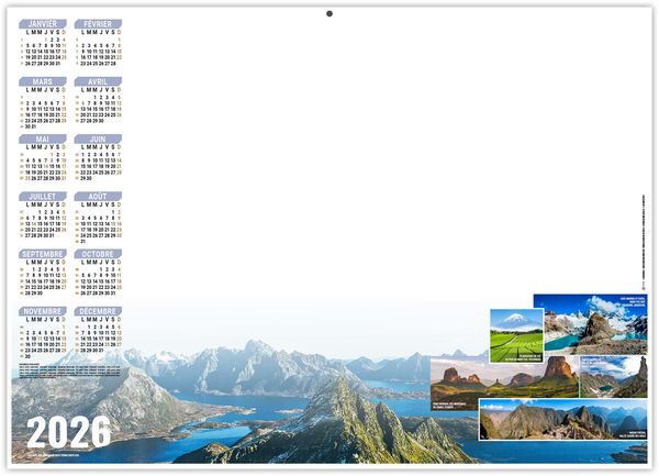 Calendrier entreprise XXL effaçable tour du monde 2026