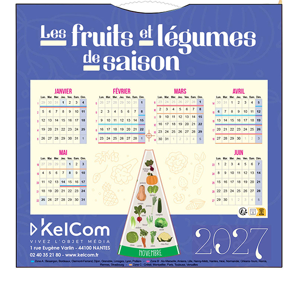 Fruits et Légumes rotatif - Calendrier Personnalisé