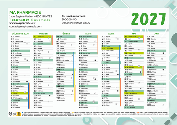 Pharmacie - Calendrier Personnalisé 1