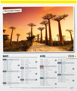 Bloc calendrier publicitaire illustré, Sites du Monde 1