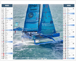 Calendrier 2 en 1 personnalisable Marin 2027 2