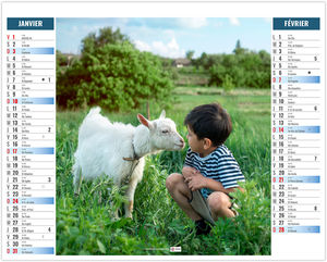 Calendrier 2 en 1 publicitaire Enfants 2027 1
