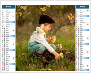 Calendrier 2 en 1 publicitaire Enfants 2027 2