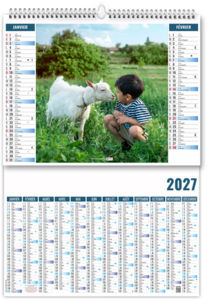 Calendrier 2 en 1 publicitaire Enfants 2027