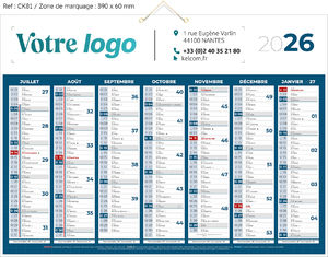 Calendrier bancaire, Classique Couleurs 1