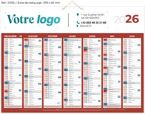 Calendrier bancaire, Classique Couleurs 2