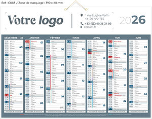 Calendrier bancaire, Classique Couleurs 4