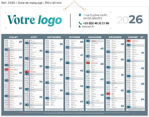 Calendrier bancaire, Classique Couleurs 5