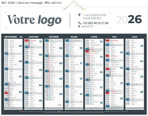 Calendrier bancaire, Classique Couleurs 6
