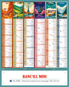 Calendrier bancaire Banc'ill Mini publicitaire 1