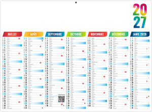 Calendrier bancaire entreprise Arlequin 2027 2