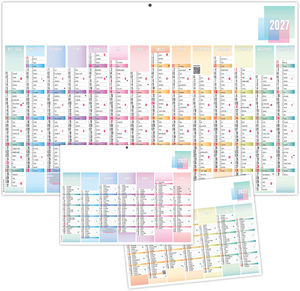 Calendrier bancaire entreprise Pastel 2027