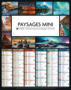 Calendrier bancaire Paysages Mini publicitaire 1