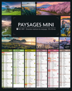 Calendrier bancaire Paysages Mini publicitaire 2