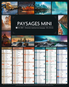 Calendrier bancaire Paysages Mini publicitaire 3