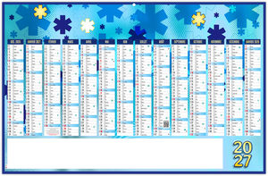 Calendrier bancaire personnalisable Croix Bleue 2027