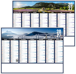Calendrier bancaire personnalisable Liberté Auvergne-Rhône-Alpes 2027