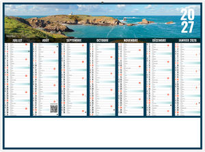 Calendrier bancaire personnalisable Liberté Bretagne 2027 2