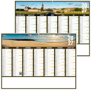 Calendrier bancaire personnalisable Liberté Nouvelle Aquitaine 2027