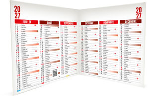 Calendrier bancaire personnalisable Origami Carré 2027 2