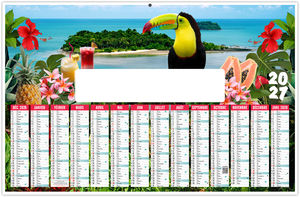 Calendrier bancaire personnalisable Tropical 2027 1