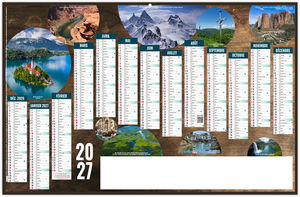 Calendrier bancaire personnalisable Voyage 2027