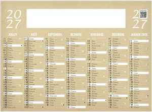 Calendrier bancaire personnalisé Kraft 2027 2